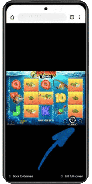 Groene spin knop indrukken in Big Bass Bonanza demo modus