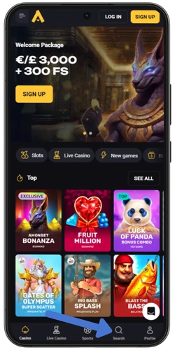 Big Bass Bonanza slot zoeken in casinomenu