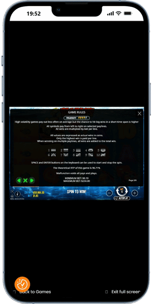Inzetmenu met coin value en total bet opties in Big Bass Bonanza demo op smartphone